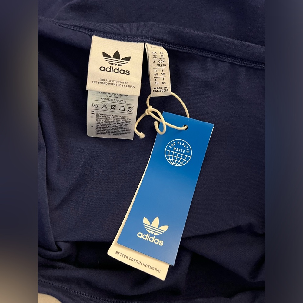 Adidas Originals Retro Blue White stripe & Logo Sporty Mini Skirt XL NWT - Picture 6 of 14